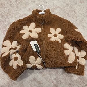 Bohme Brown and Cream Floral Jacket